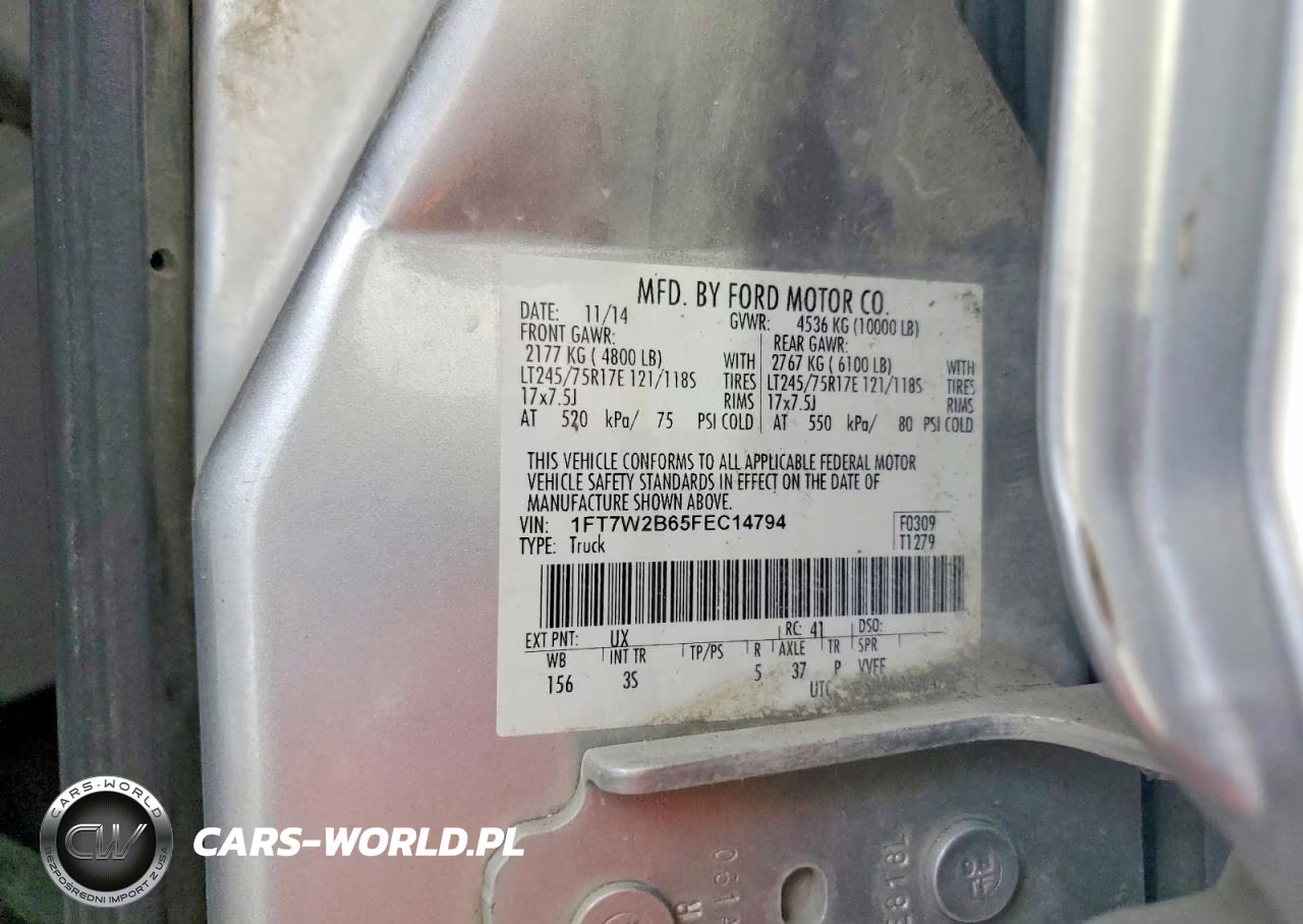 2015 Ford F250 Super Duty VIN:1FT7W2B65FEC14794 - 12