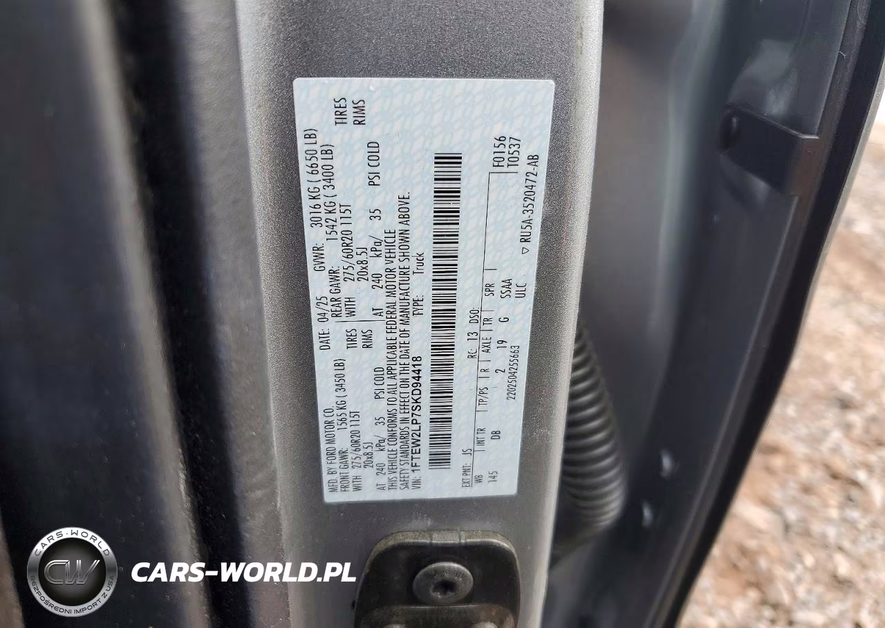 2025 Ford F150 Stx VIN:1FTEW2LP7SKD94418 - 13