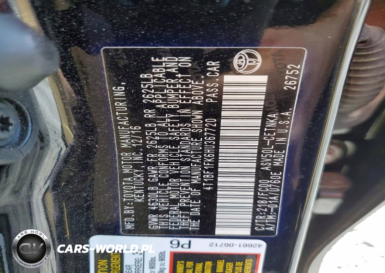 2017 Toyota Camry Le VIN:4T1BF1FK6HU367720 - 12