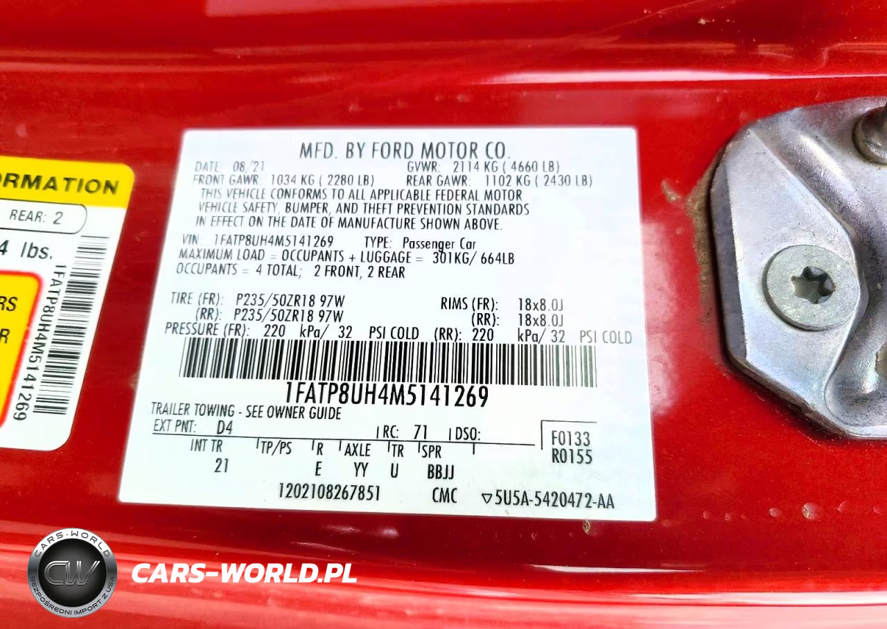 2021 Ford Mustang VIN:1FATP8UH4M5141269 - 12