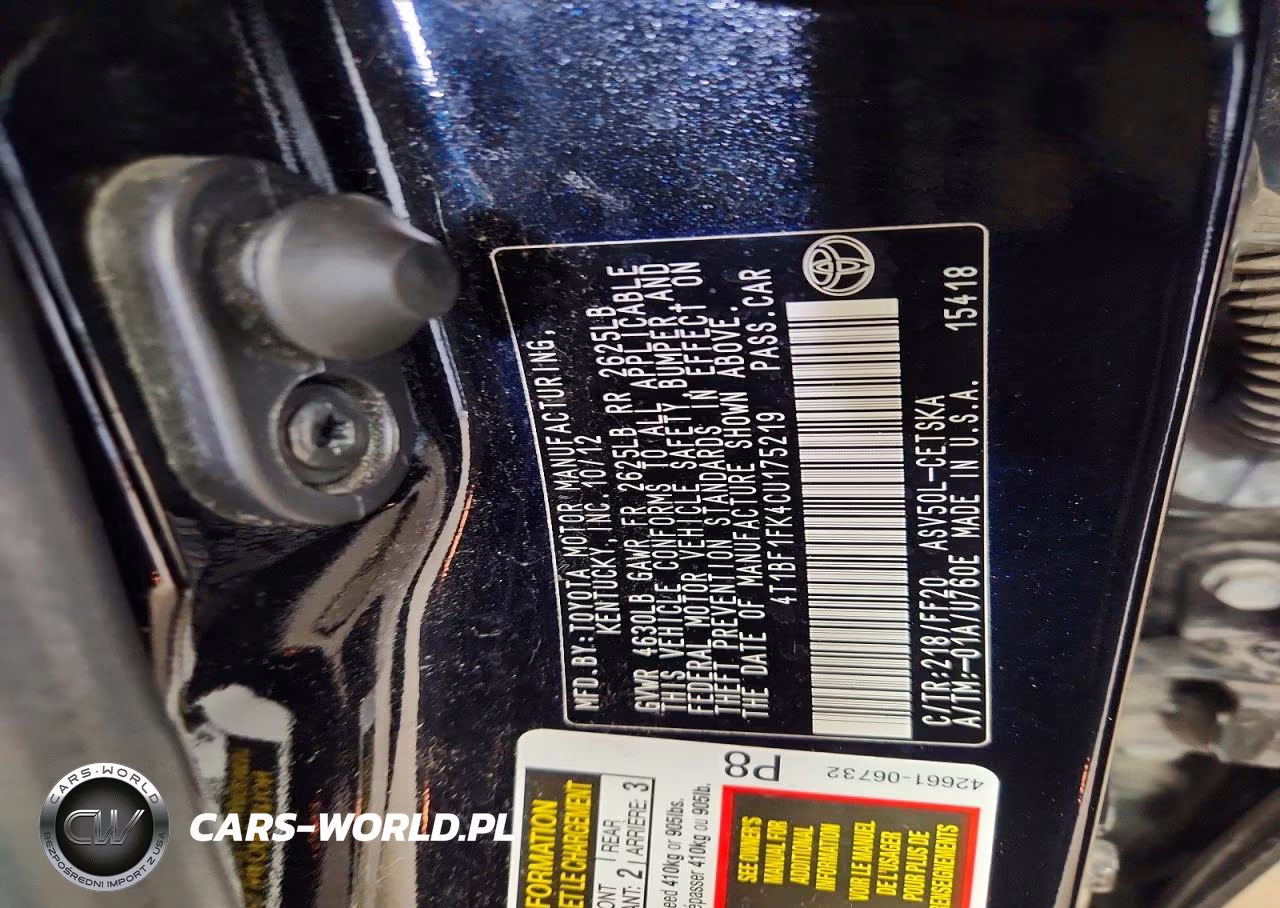 2012 Toyota Camry Se Sport Limited Edition VIN:4T1BF1FK4CU175219 - 13