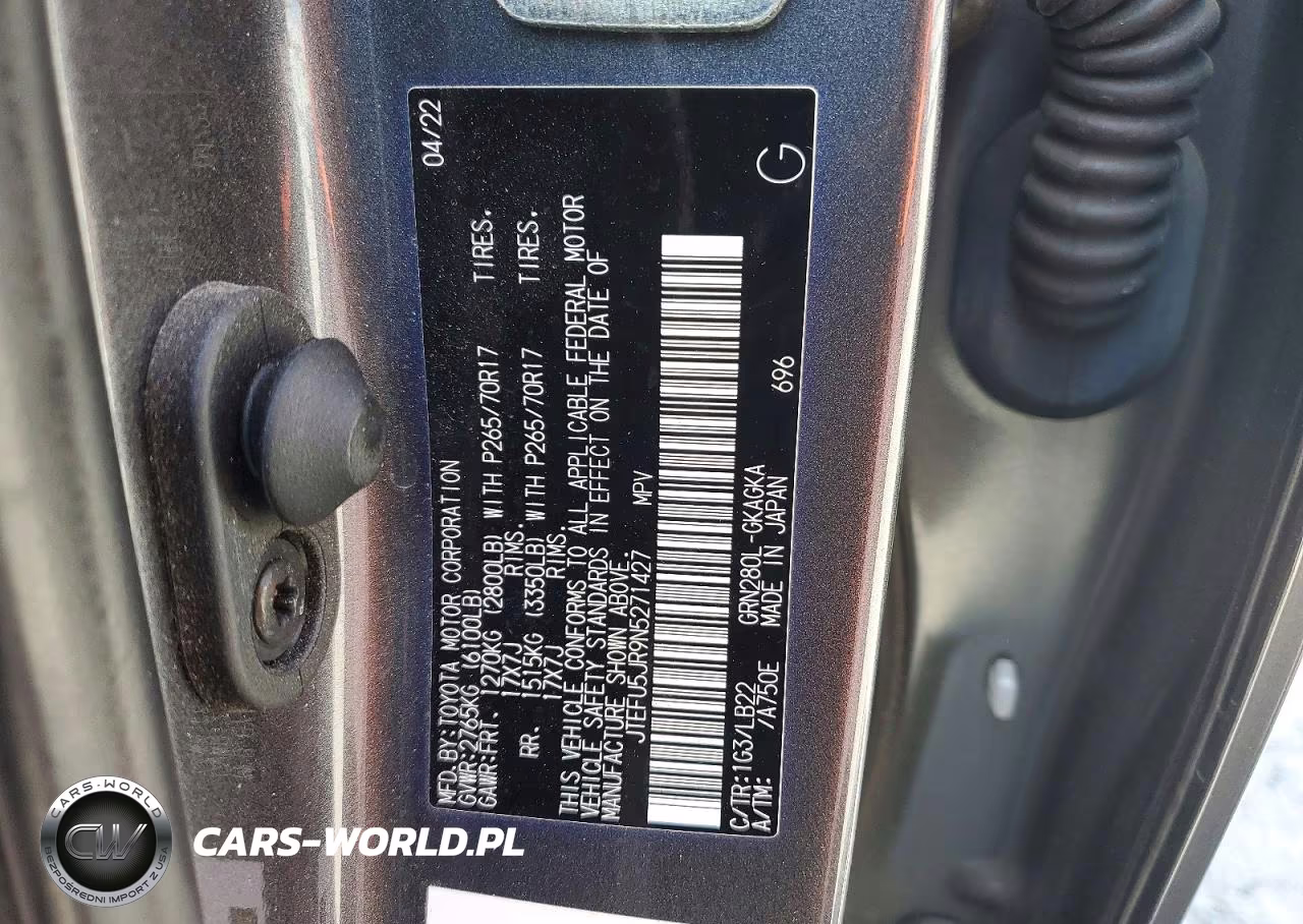 2022 Toyota 4 Runner VIN:JTEFU5JR9N5271427 - 13