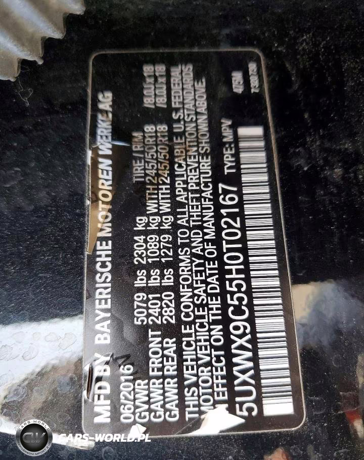 2017 BMW X3 xDrive28I VIN:5UXWX9C55H0T02167 - 13