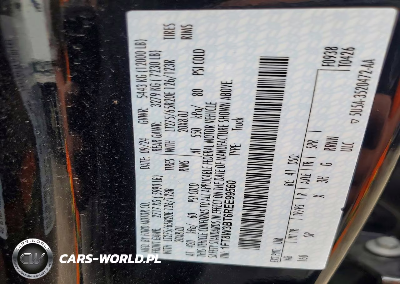 2024 Ford F350 Super Duty VIN:1FT8W3BT6REE99560 - 13