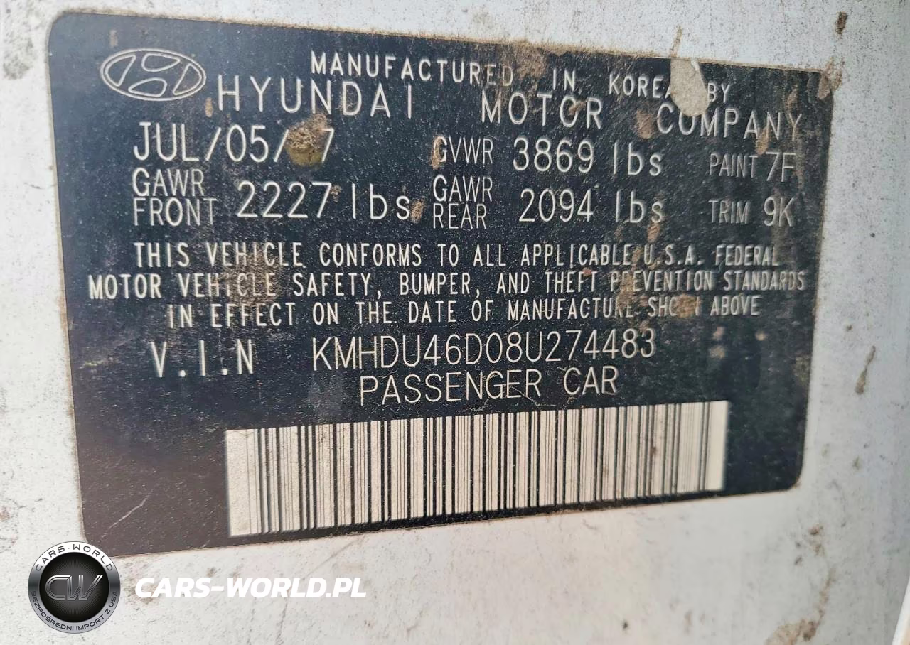 2008 Hyundai Elantra Gls VIN:KMHDU46D08U274483 - 12
