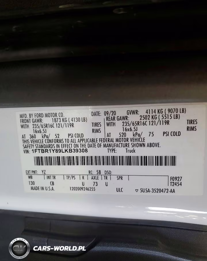 2020 Ford Transit T-250 VIN:1FTBR1Y89LKB39308 - 13