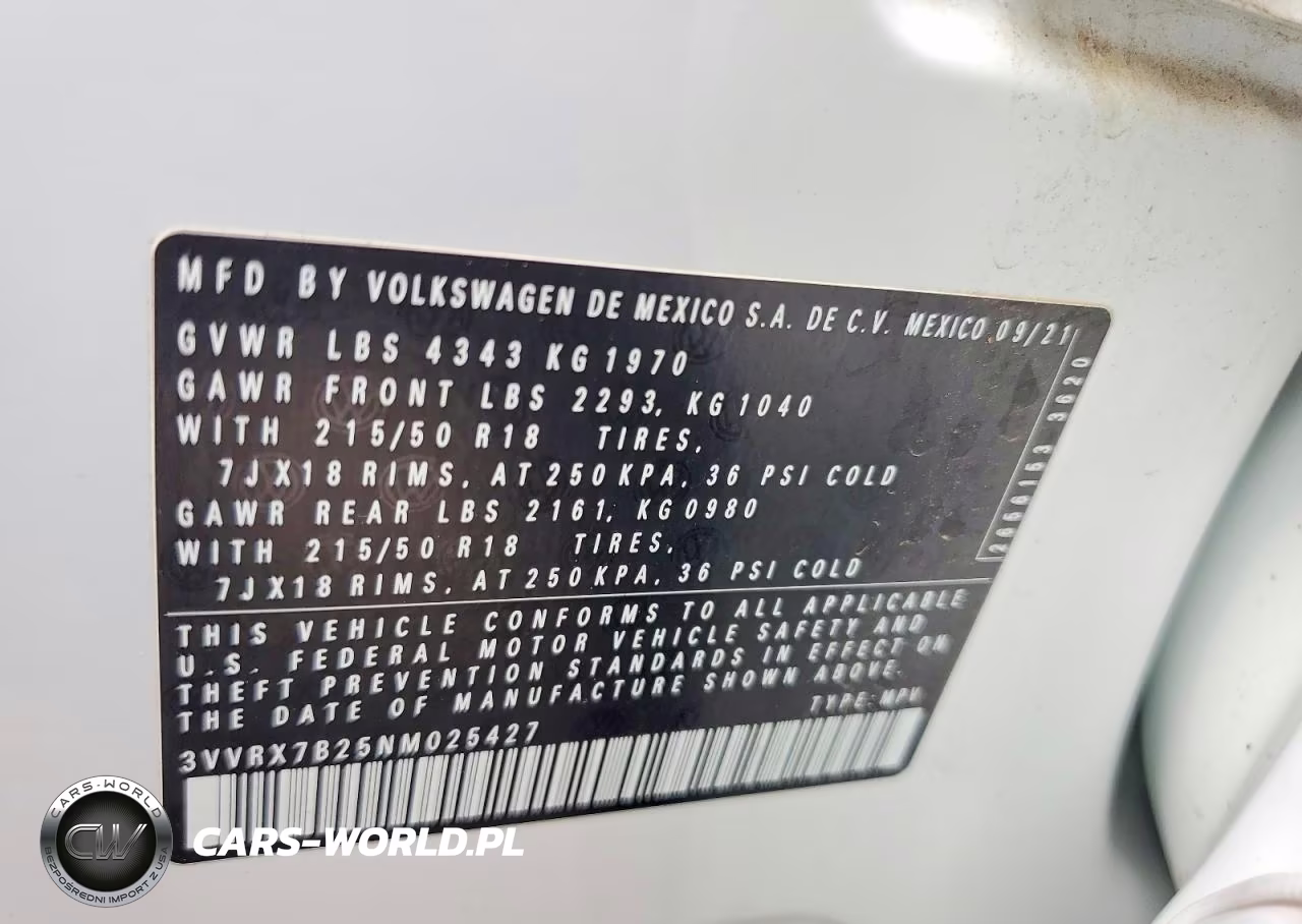 2022 Volkswagen Taos Se VIN:3VVRX7B25NM025427 - 14