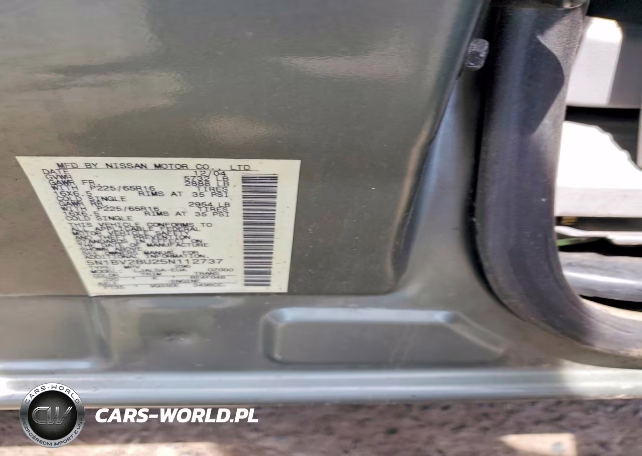 2005 Nissan Quest 3.5 VIN:5N1BV28U25N112737 - 13
