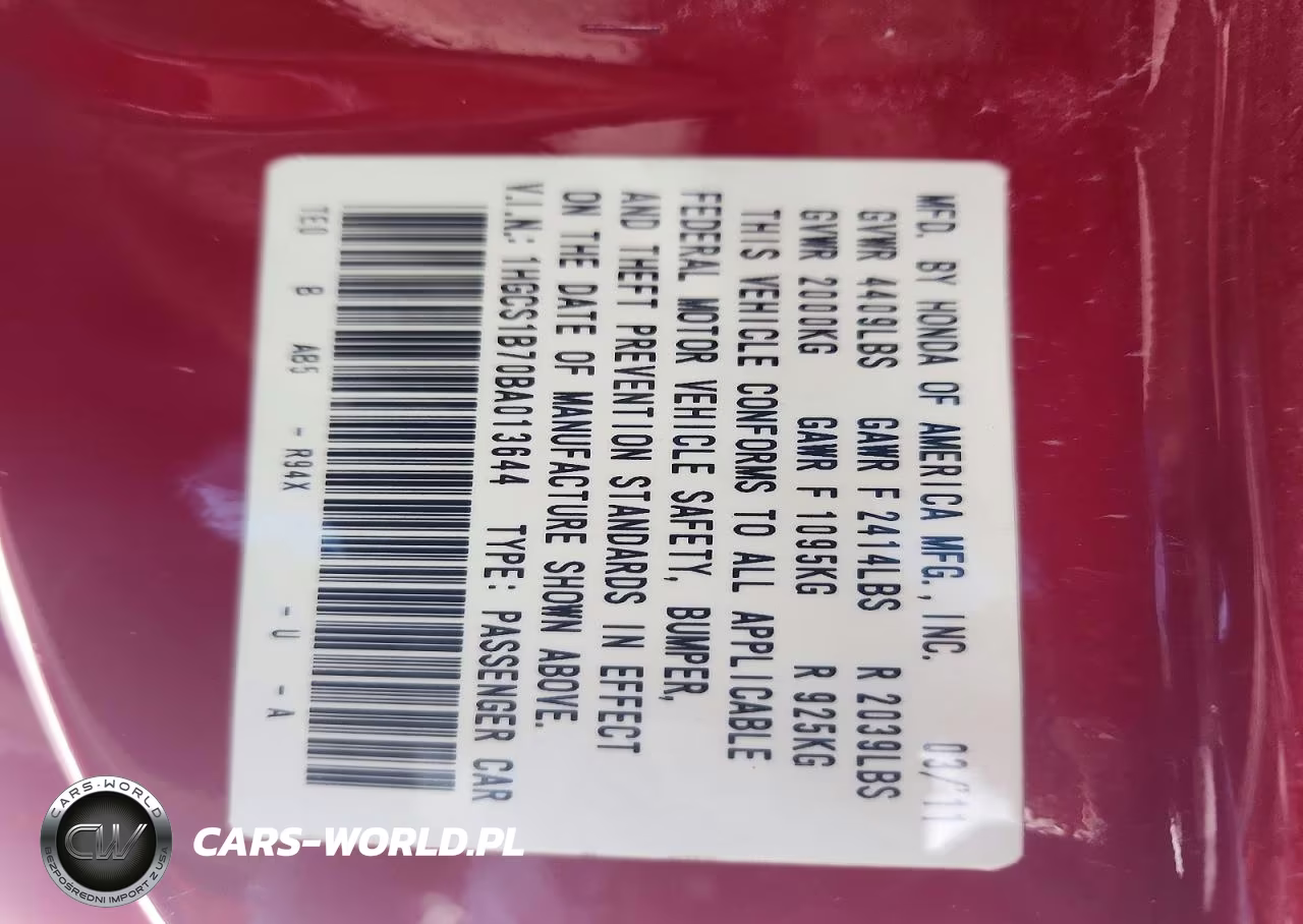 2011 Honda Accord Ex VIN:1HGCS1B70BA013644 - 12