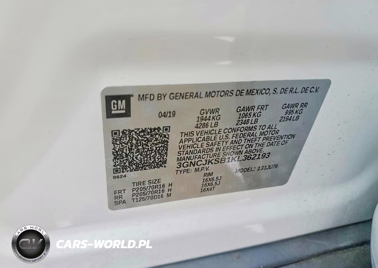 2019 Chevrolet Trax Ls VIN:3GNCJKSB1KL362193 - 13