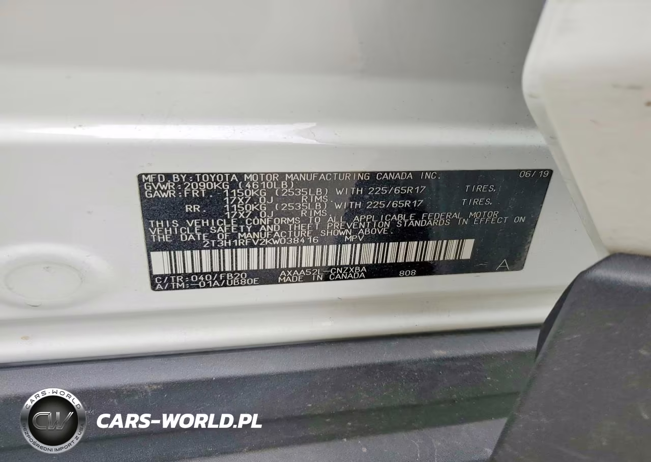 2019 Toyota Rav4 Le VIN:2T3H1RFV2KW038416 - 14