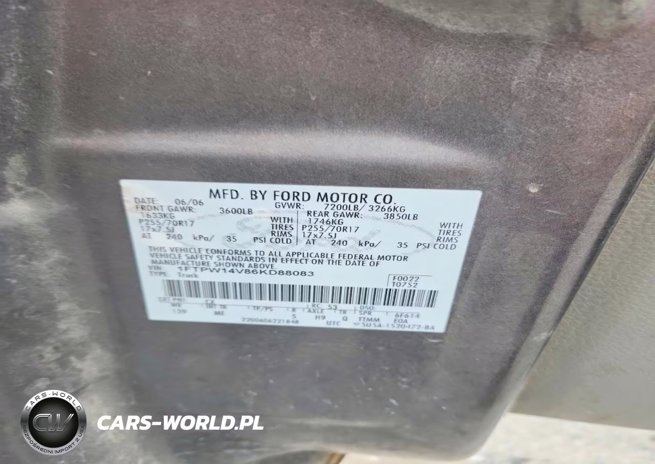 2006 Ford F150 Supercrew VIN:1FTPW14V86KD88083 - 12