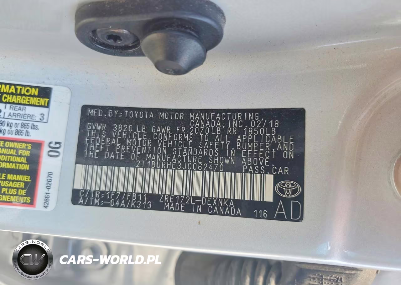 2018 Toyota Corolla Le VIN:2T1BURHE3JC062470 - 12
