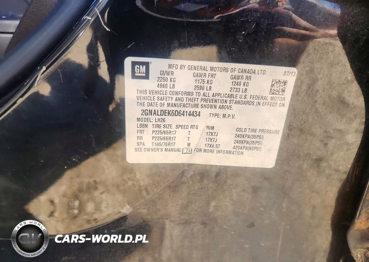 2013 Chevrolet Equinox Lt VIN:2GNALDEK6D6414434 - 13