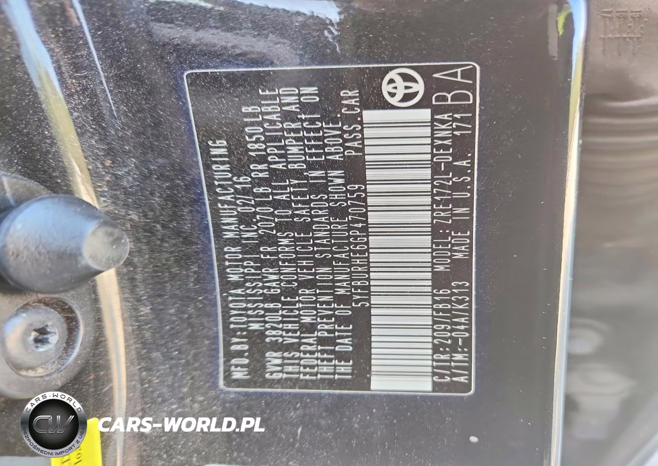 2016 Toyota Corolla Le Plus VIN:5YFBURHE6GP470759 - 13