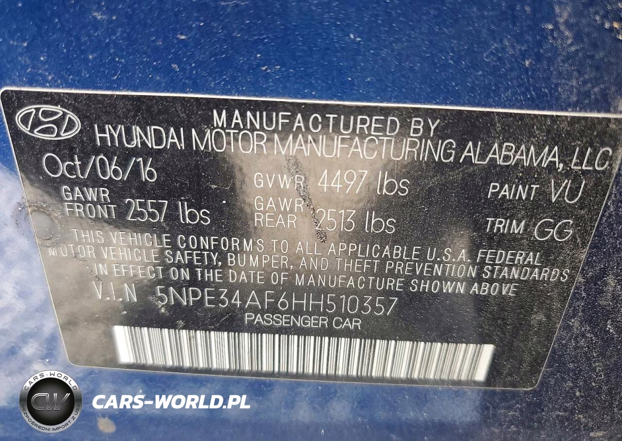 2017 Hyundai Sonata Sport VIN:5NPE34AF6HH510357 - 12