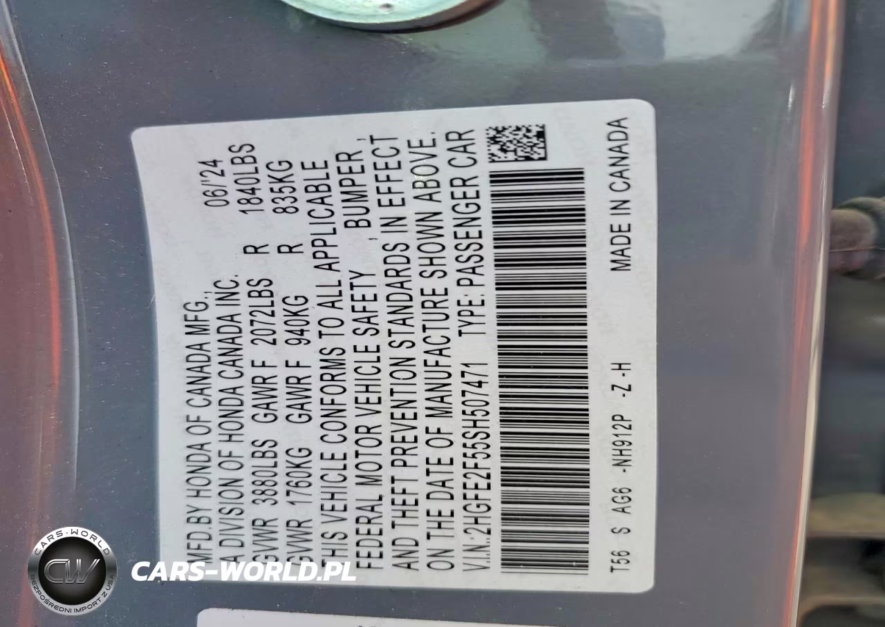 2025 Honda Civic Sport VIN:2HGFE2F55SH507471 - 12