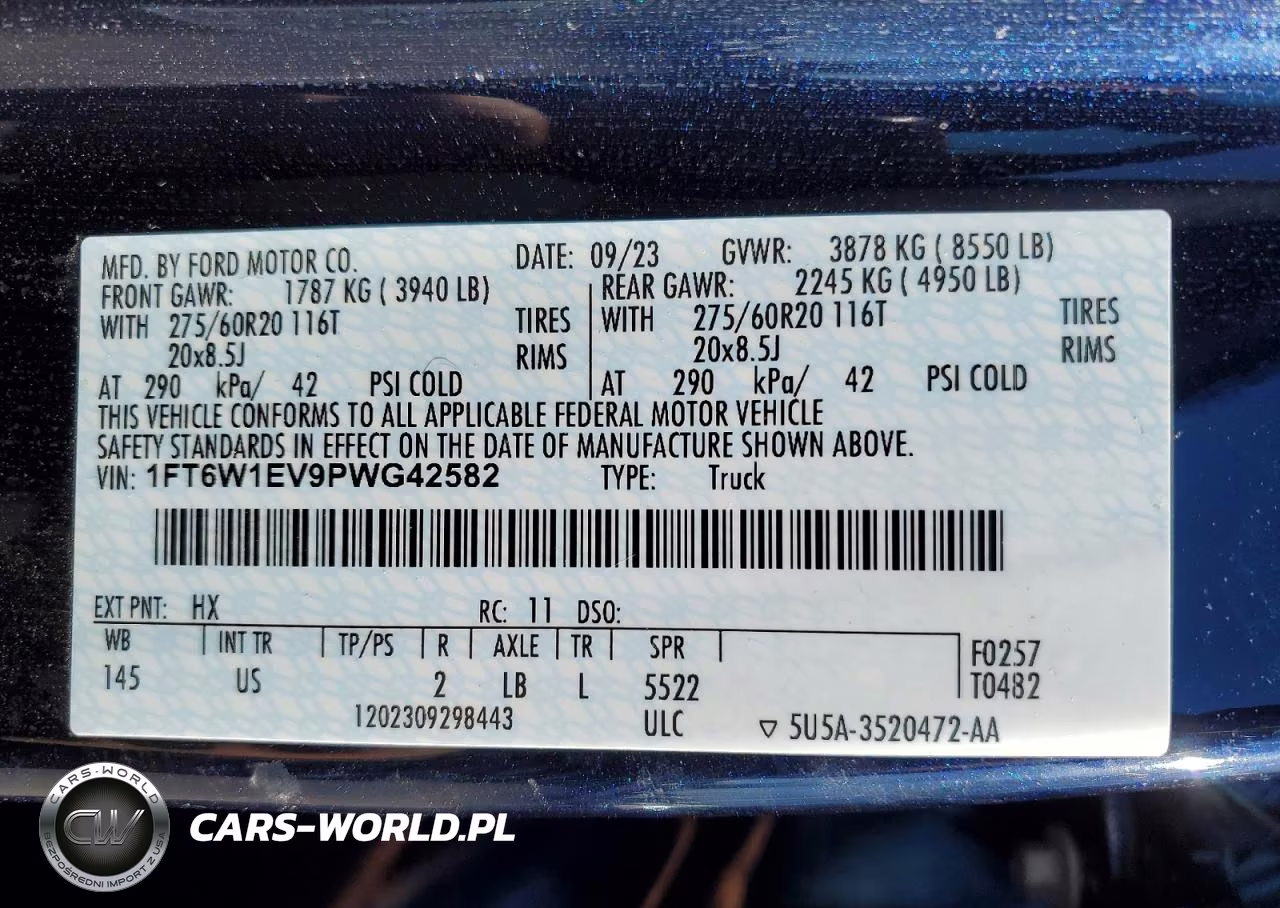 2023 Ford F150 Lightning Pro VIN:1FT6W1EV9PWG42582 - 13