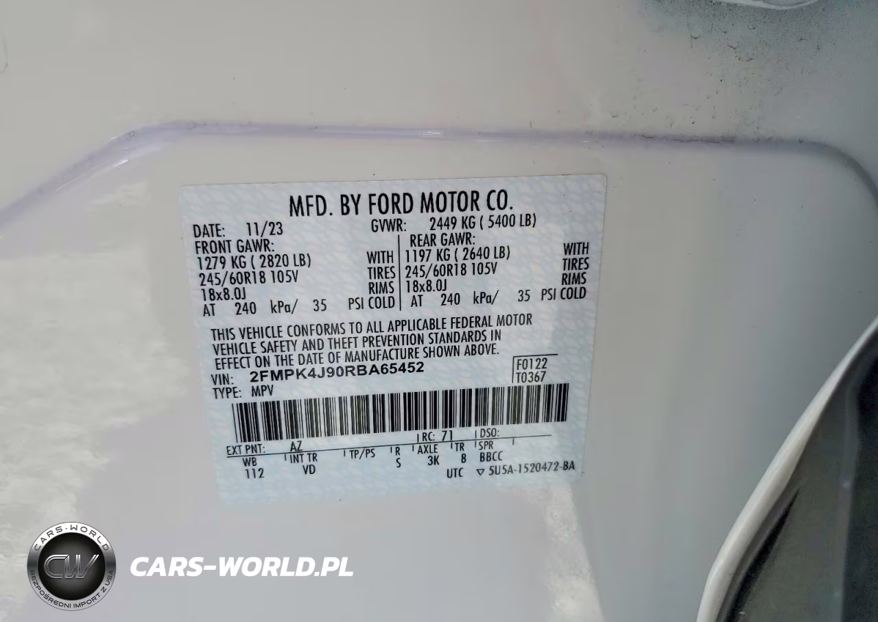 2024 Ford Edge Sel VIN:2FMPK4J90RBA65452 - 12