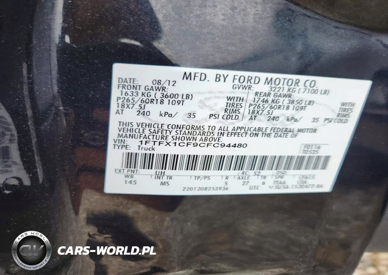 2012 Ford F150 Super Cab VIN:1FTFX1CF9CFC94480 - 13