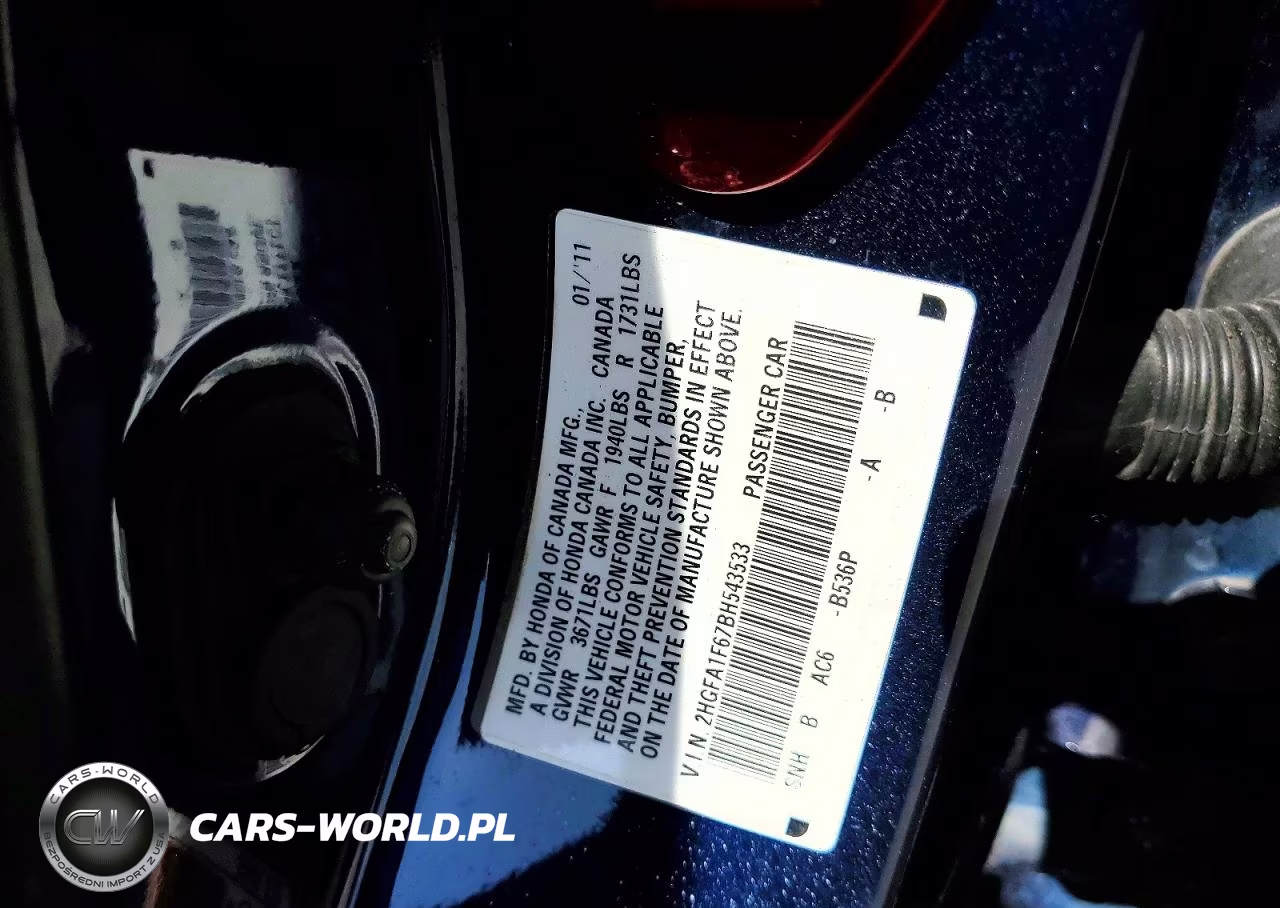 2011 Honda Civic Lx-S VIN:2HGFA1F67BH543533 - 12