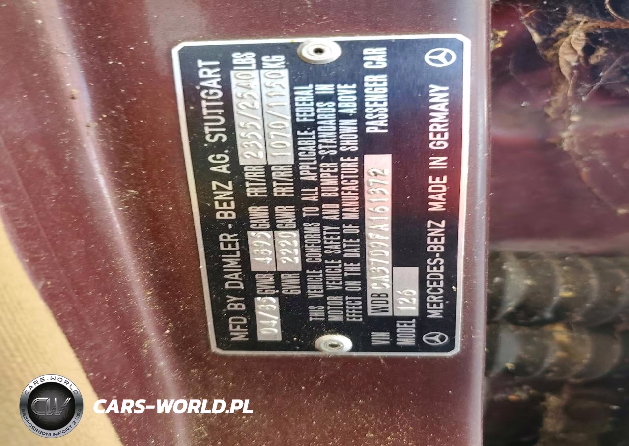 1985 Mercedes-Benz 500 Sel VIN:WDBCA37D9FA161372 - 12