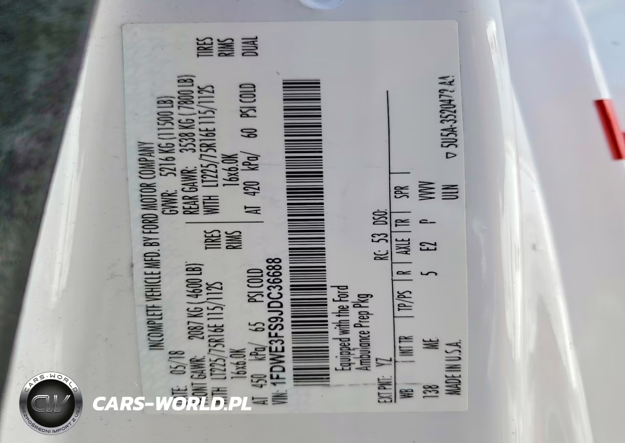 2018 Ford Econoline E350 Super Duty Cutaway Van VIN:1FDWE3FS9JDC36688 - 14