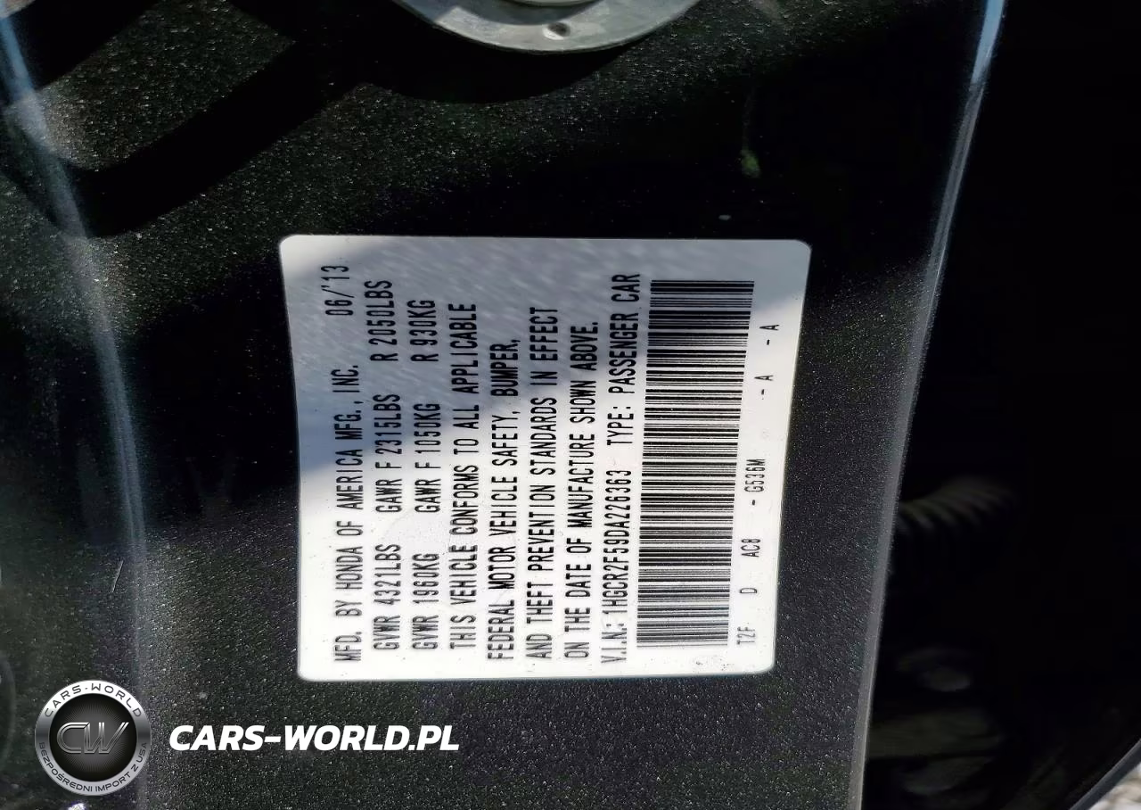 2013 Honda Accord Sport VIN:1HGCR2F59DA226363 - 13