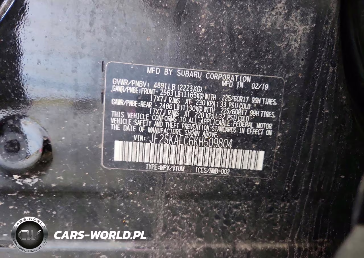 2019 Subaru Forester Premium VIN:JF2SKAEC6KH509804 - 12
