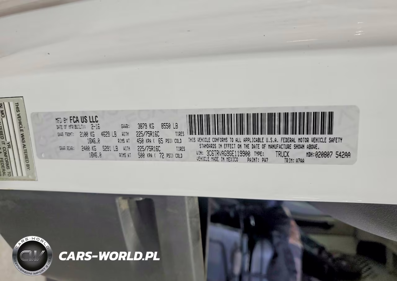 2016 Ram Promaster 1500 1500 Standard VIN:3C6TRVAG9GE119900 - 14