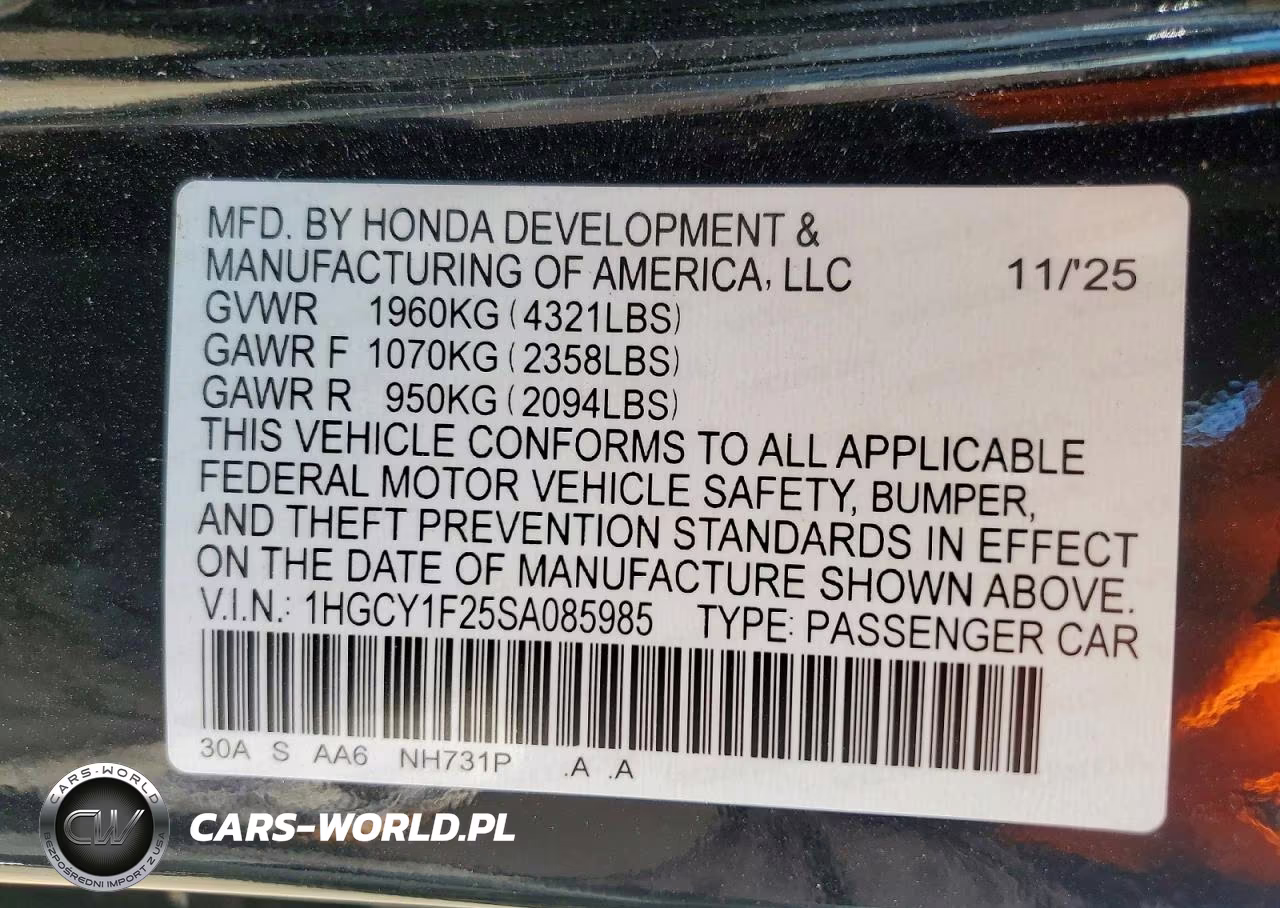 2025 Honda Accord Lx VIN:1HGCY1F25SA085985 - 13