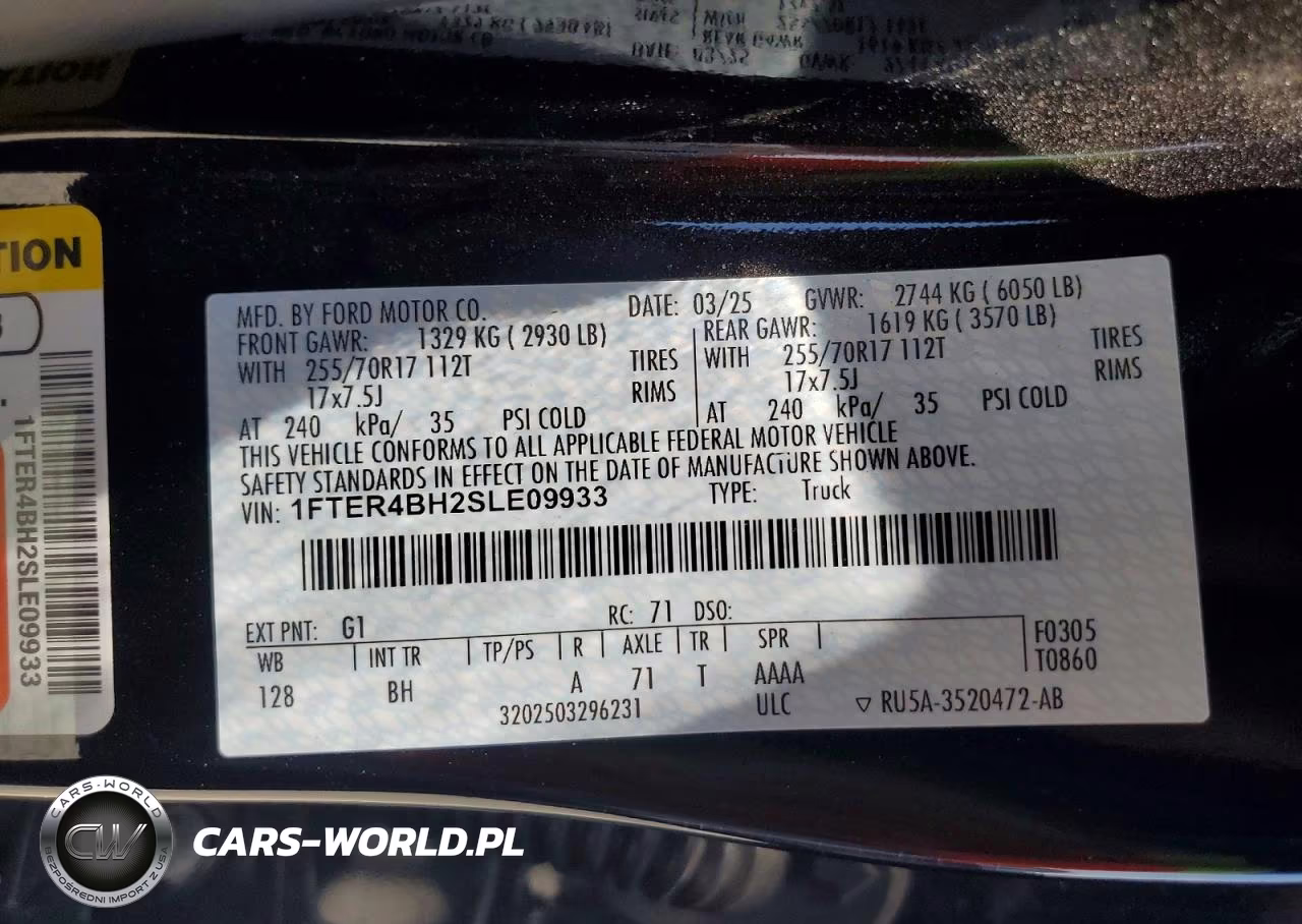 2025 Ford Ranger Xl VIN:1FTER4BH2SLE09933 - 12