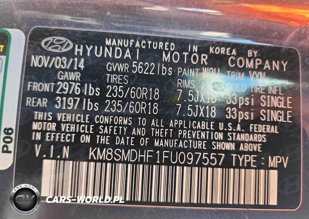 2015 Hyundai Santa Fe Gls VIN:KM8SMDHF1FU097557 - 13
