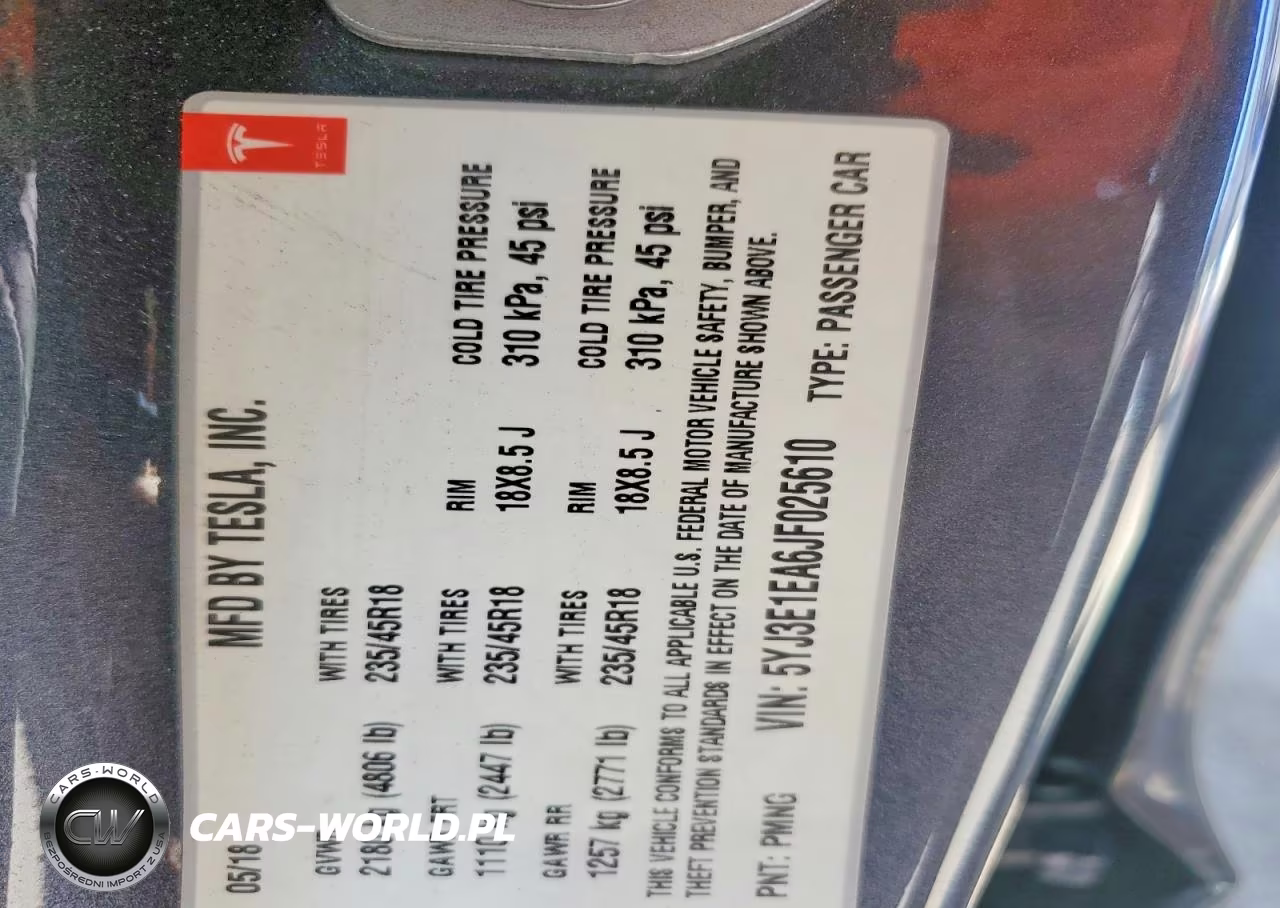 2018 Tesla Model 3 VIN:5YJ3E1EA6JF025610 - 12