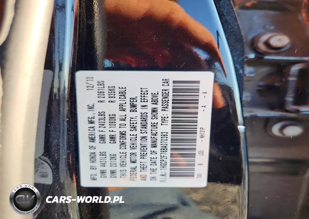 2011 Honda Accord Ex VIN:1HGCP2F76BA070383 - 12