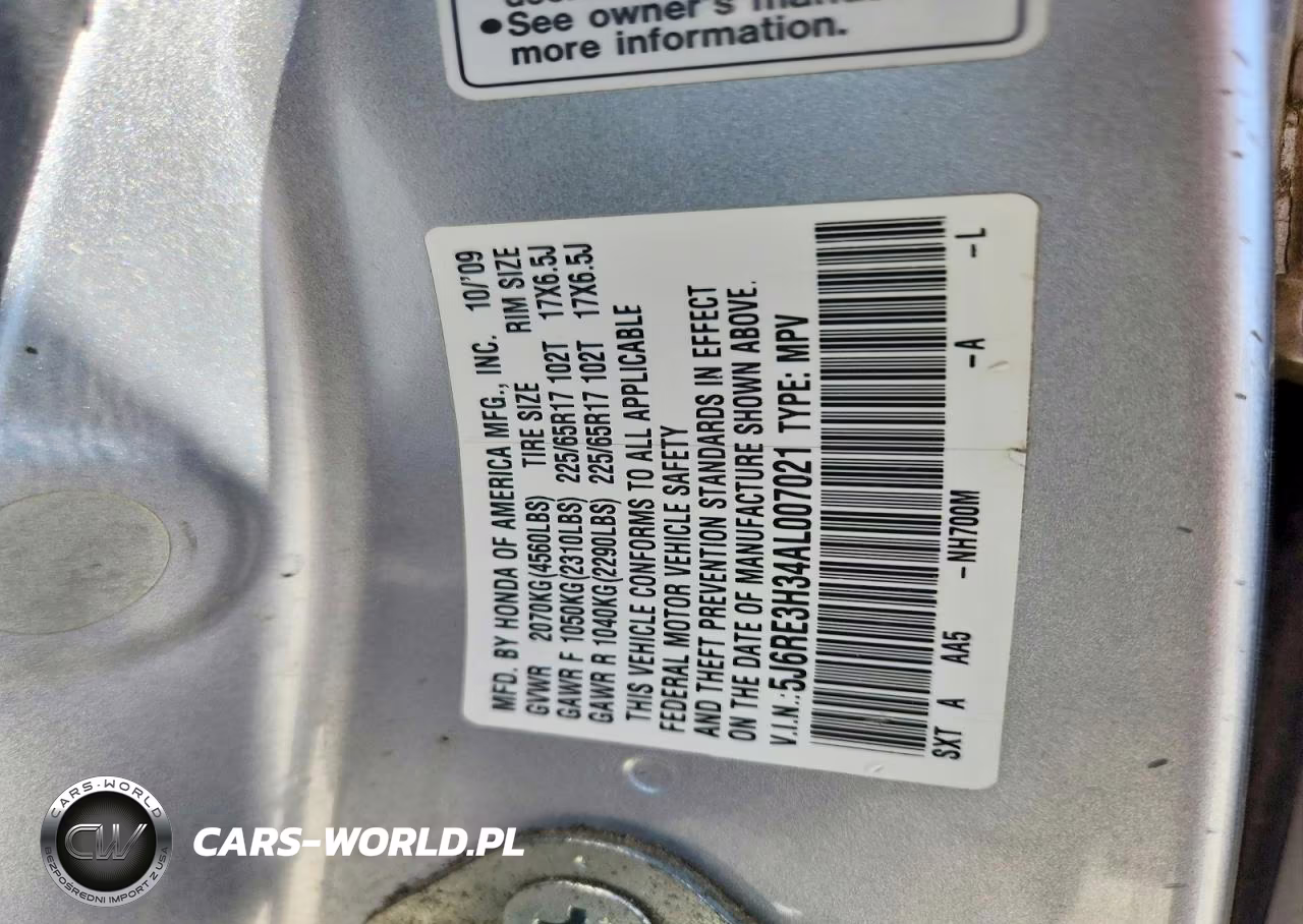 2010 Honda Cr-V Lx VIN:5J6RE3H34AL007021 - 13