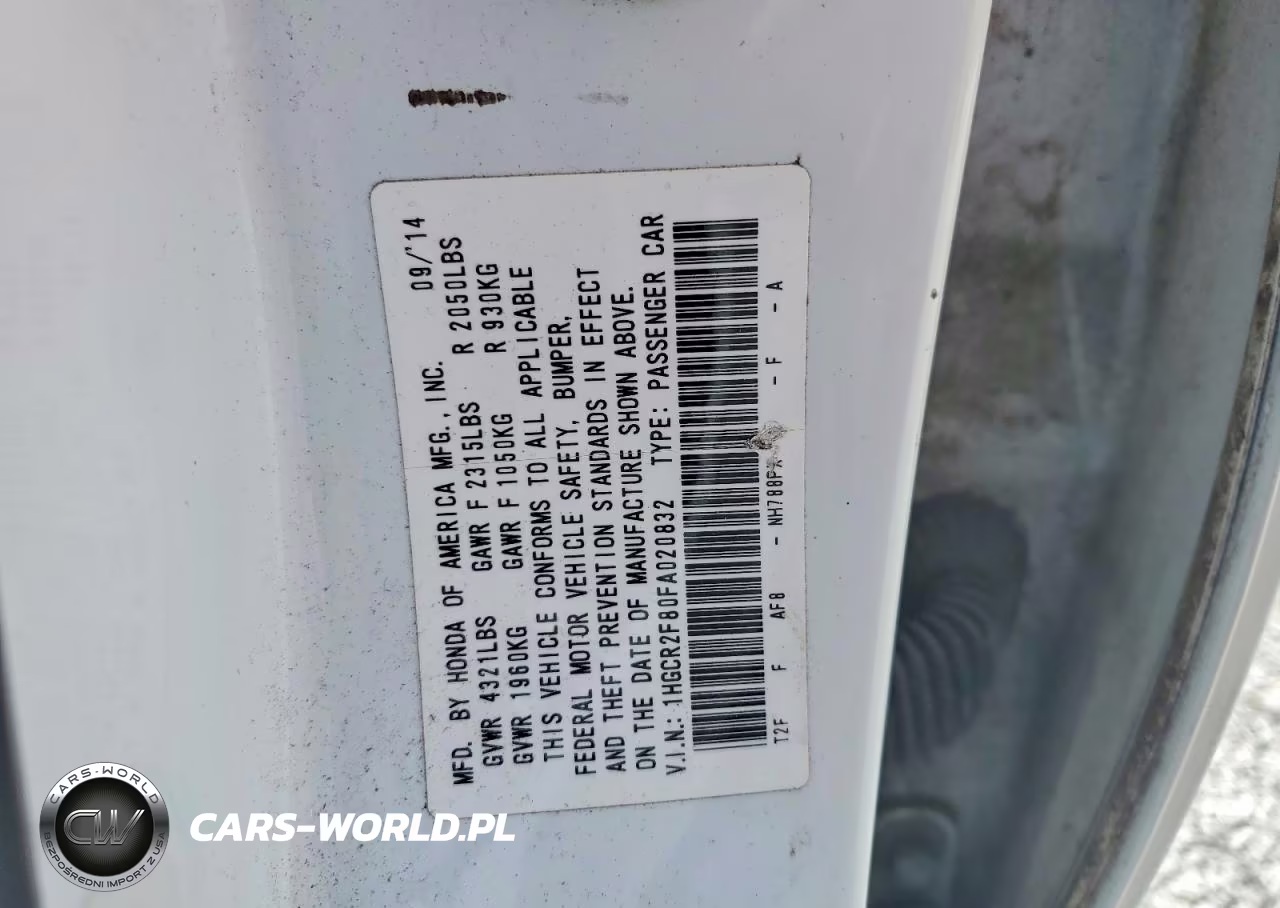 2015 Honda Accord Exl VIN:1HGCR2F80FA020832 - 12