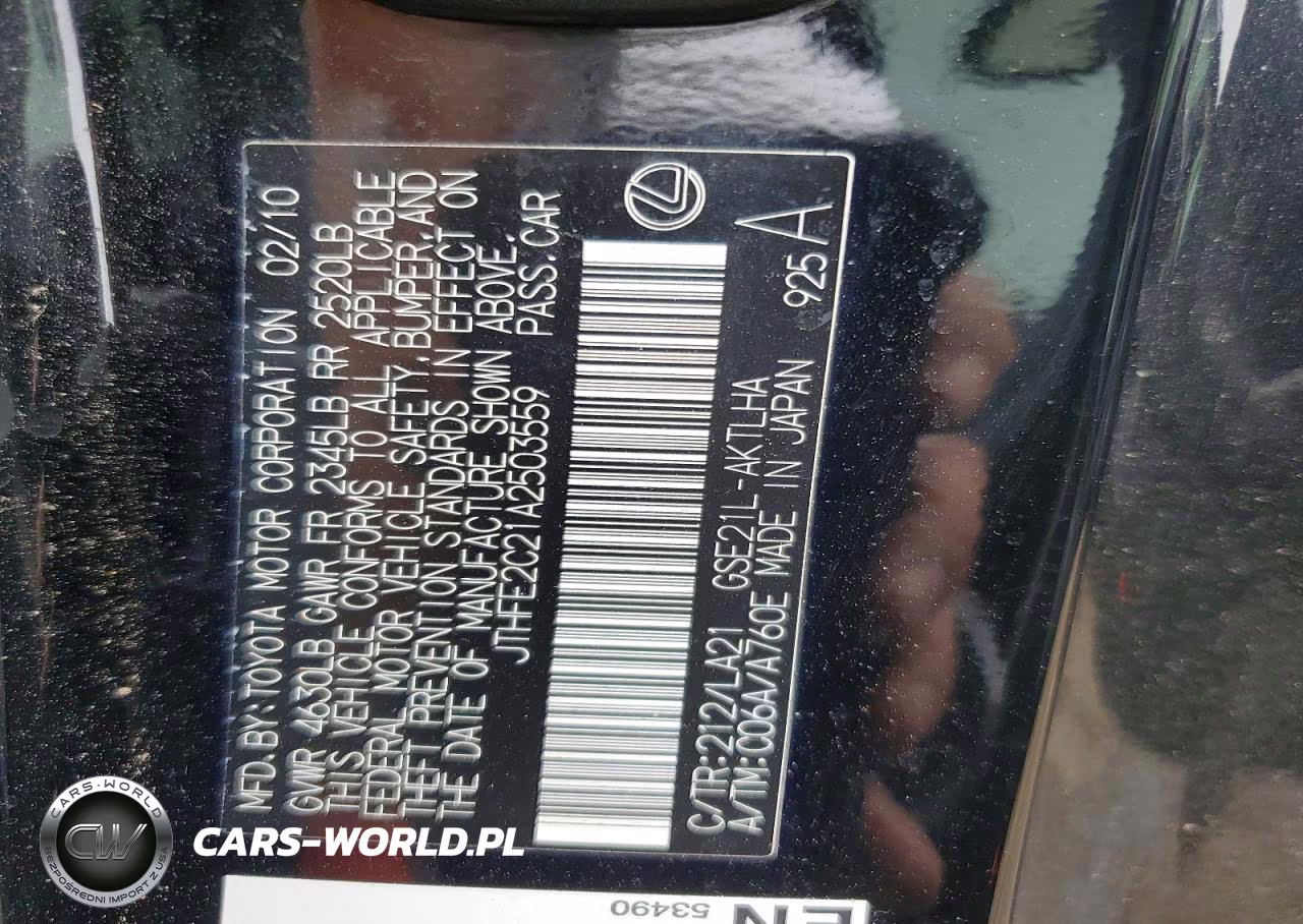 2010 Lexus Is 350 VIN:JTHFE2C21A2503559 - 12