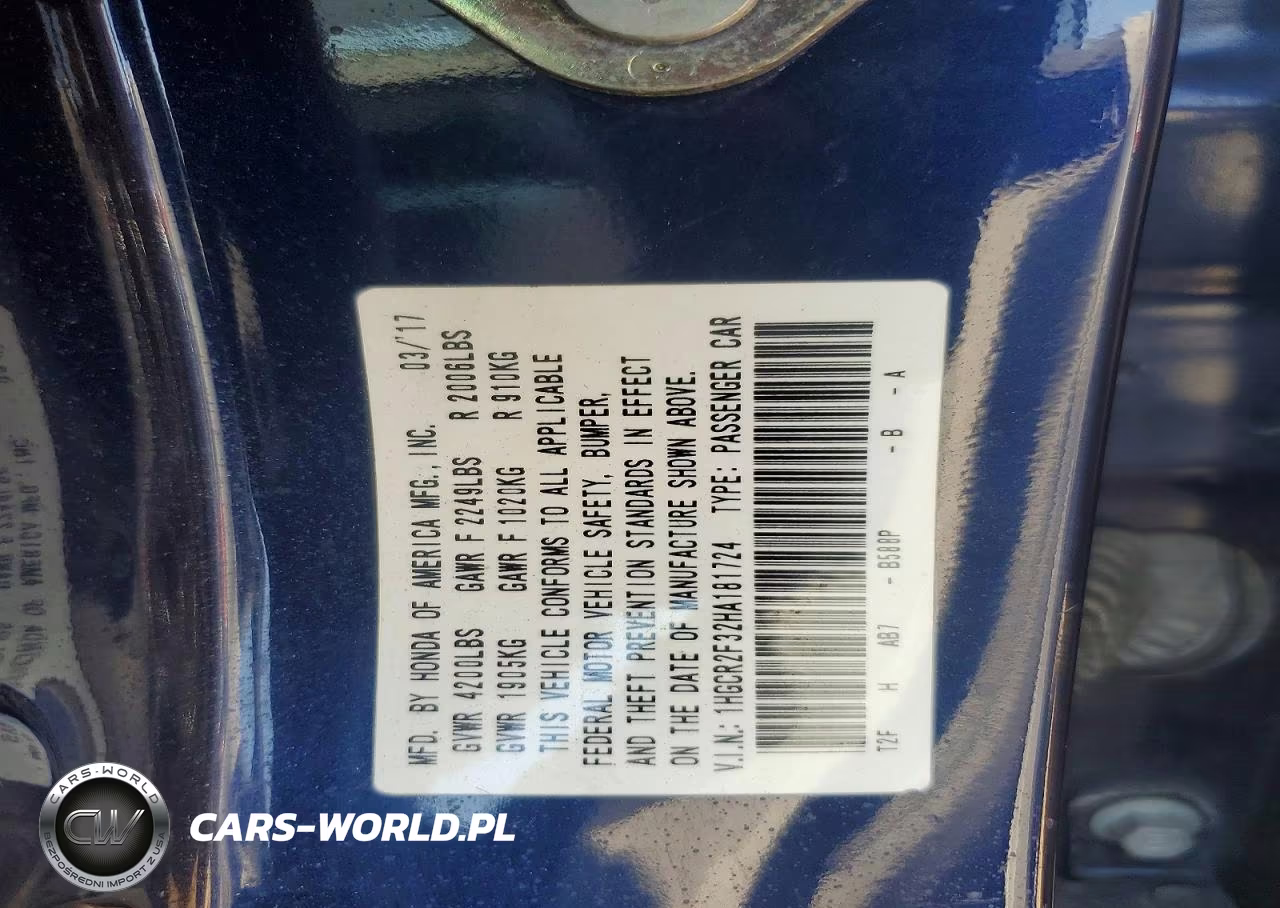 2017 Honda Accord Lx VIN:1HGCR2F32HA181724 - 13