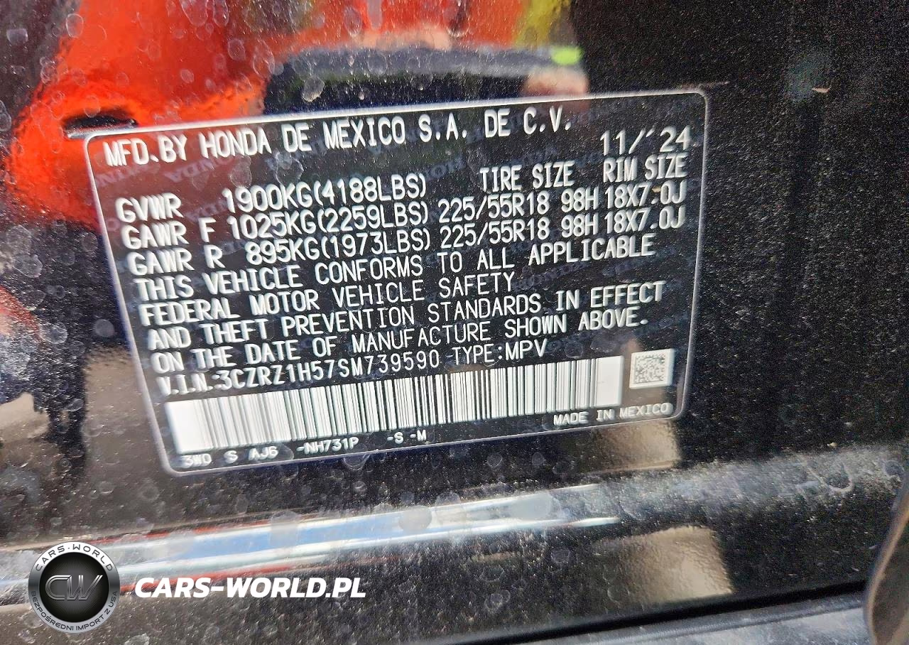 2025 Honda Hr-V Sport VIN:3CZRZ1H57SM739590 - 13
