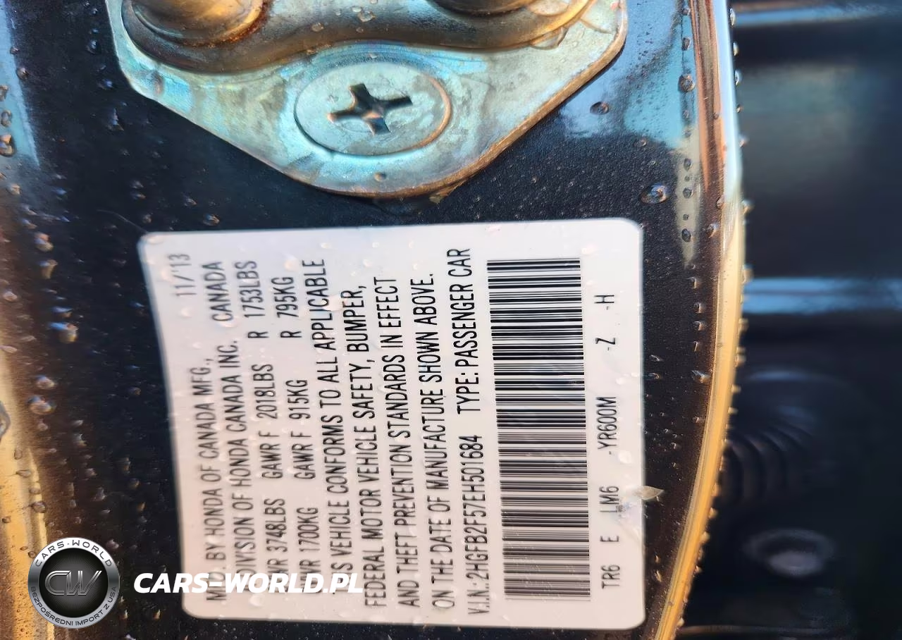 2014 Honda Civic Lx VIN:2HGFB2F57EH501684 - 12