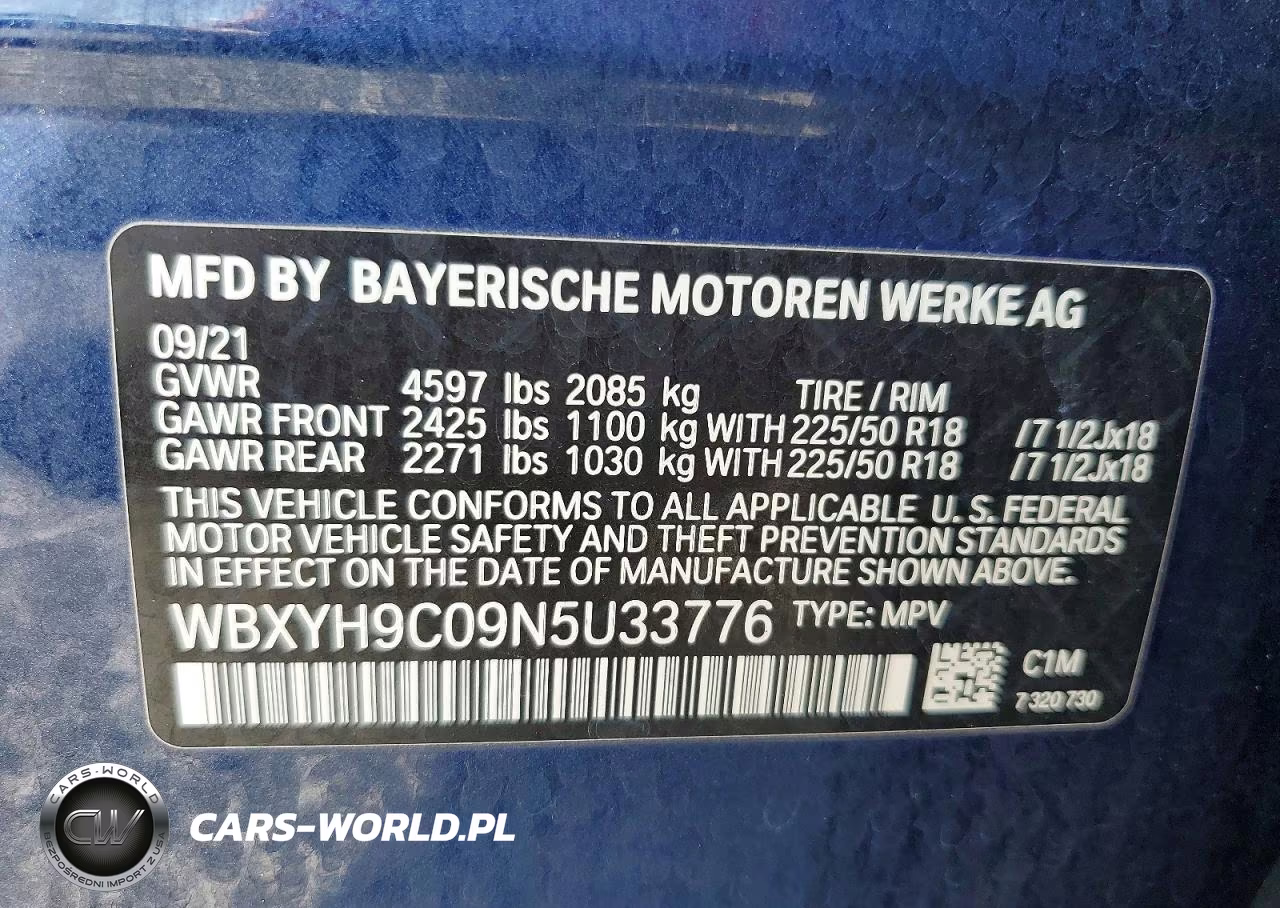 2022 BMW X2 Sdrive28I VIN:WBXYH9C09N5U33776 - 13