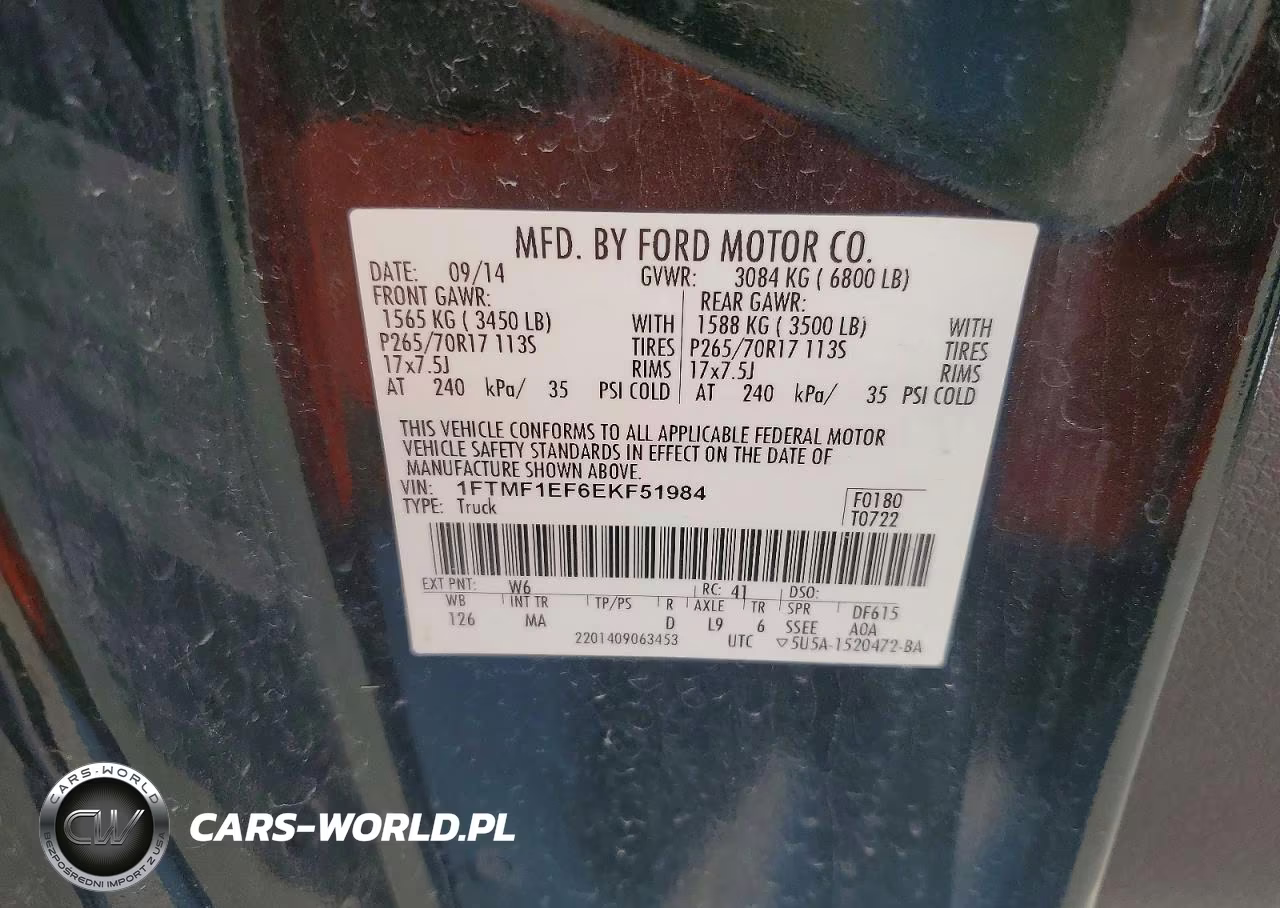 2014 Ford F150 VIN:1FTMF1EF6EKF51984 - 12
