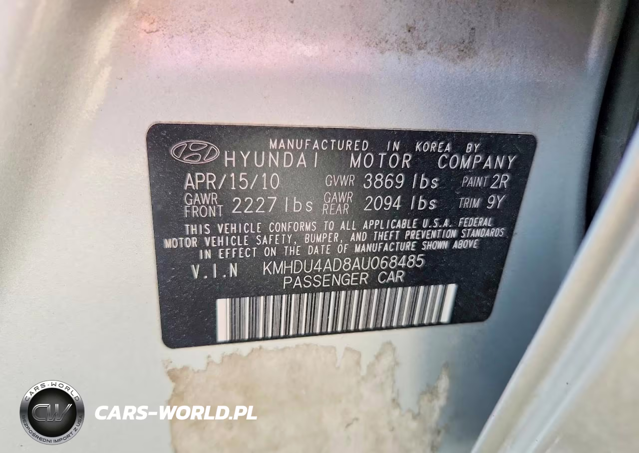2010 Hyundai Elantra Gls VIN:KMHDU4AD8AU068485 - 12