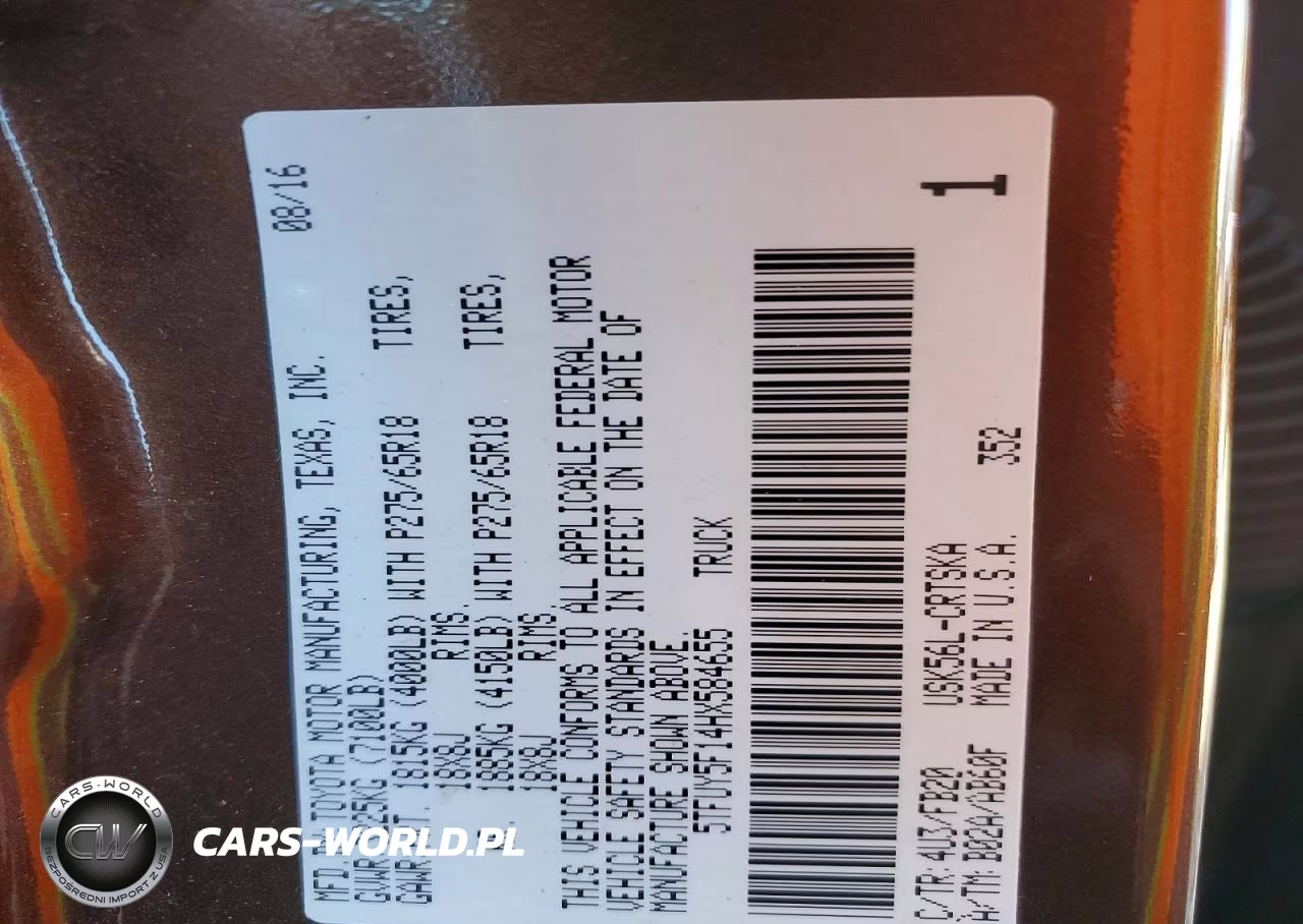 2017 Toyota Tundra Sr5 VIN:5TFUY5F14HX584655 - 13