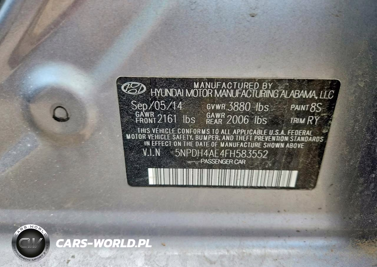 2015 Hyundai Elantra Se VIN:5NPDH4AE4FH583552 - 12