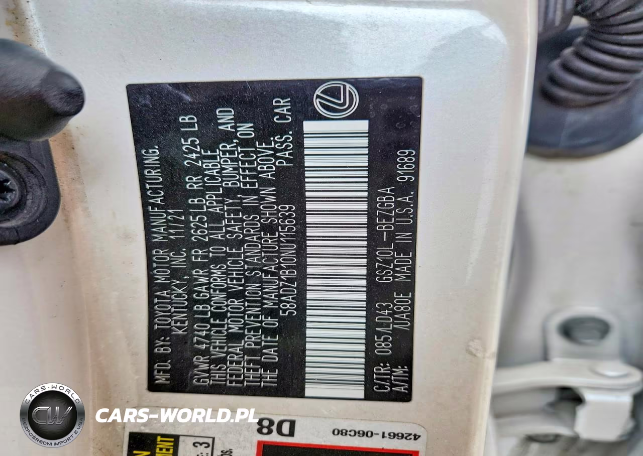 2022 Lexus Es 350 Base VIN:58ADZ1B10NU115639 - 12