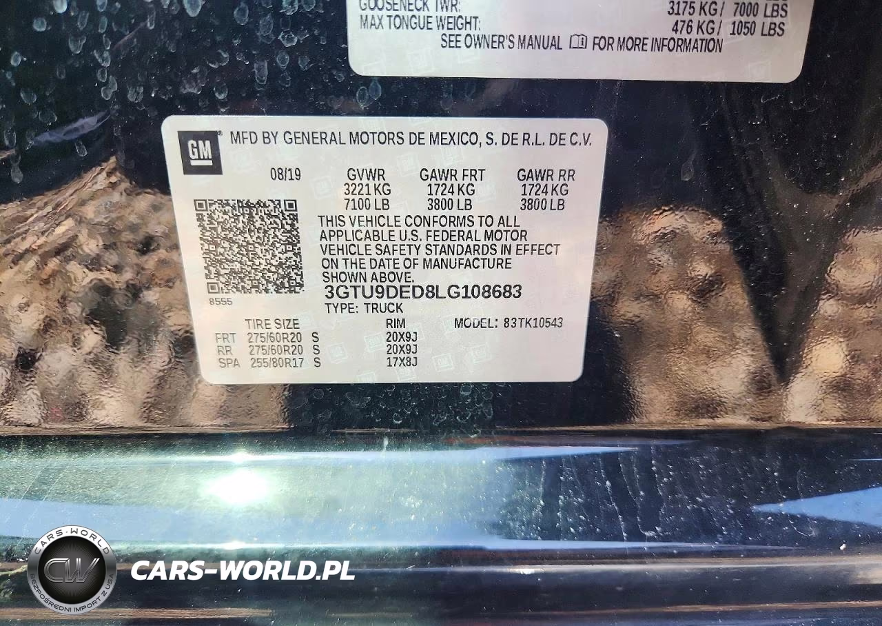 2020 GMC Sierra K1500 Slt VIN:3GTU9DED8LG108683 - 12