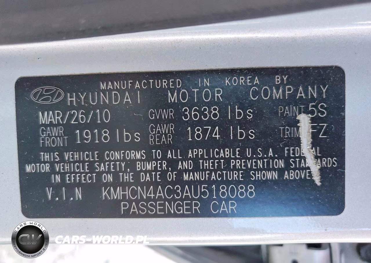 2010 Hyundai Accent Gls VIN:KMHCN4AC3AU518088 - 12
