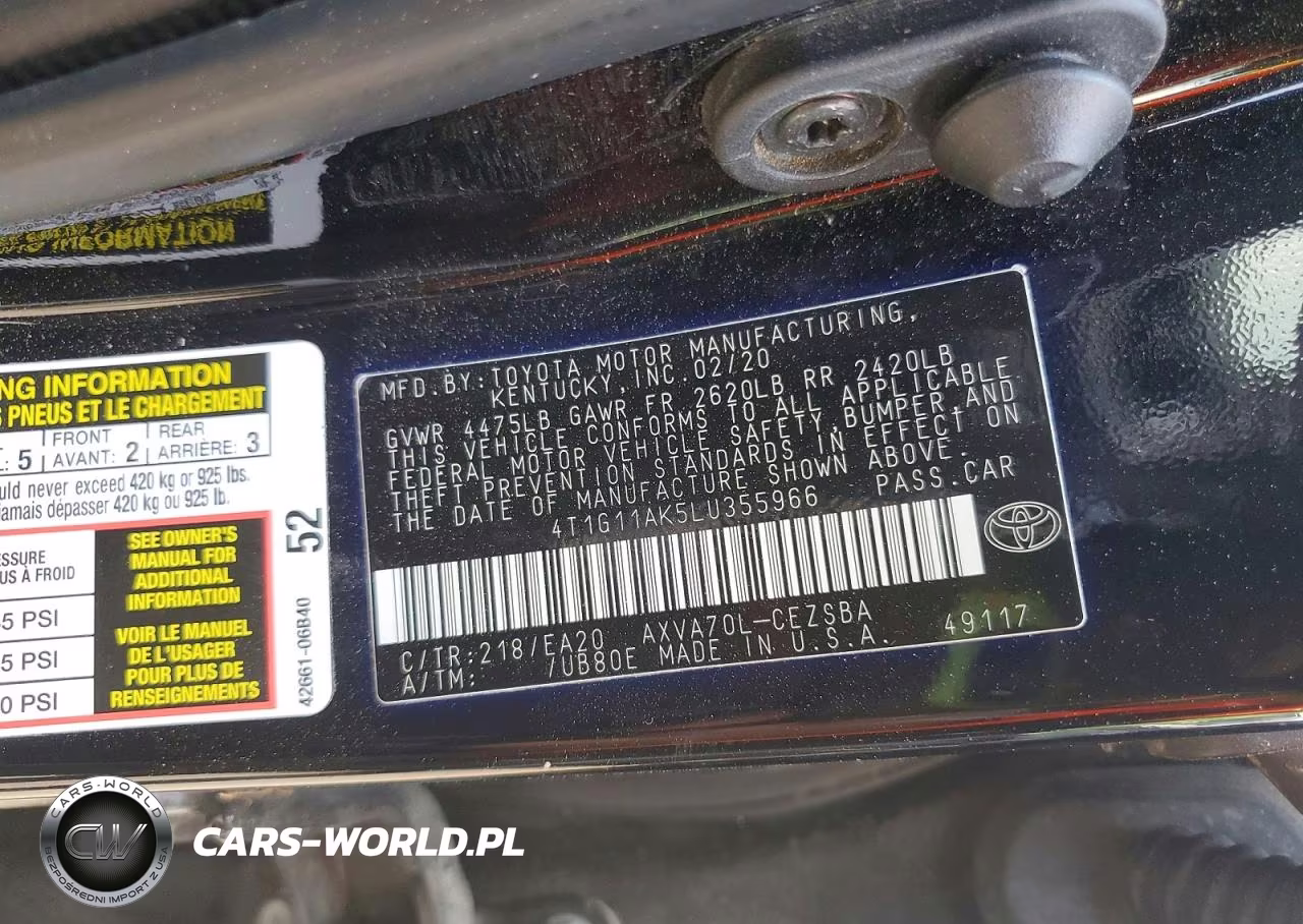 2020 Toyota Camry Se VIN:4T1G11AK5LU355966 - 12